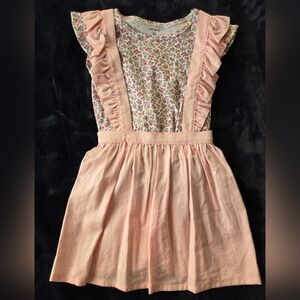 Carter's 5T pink floral dress with ruffled straps.